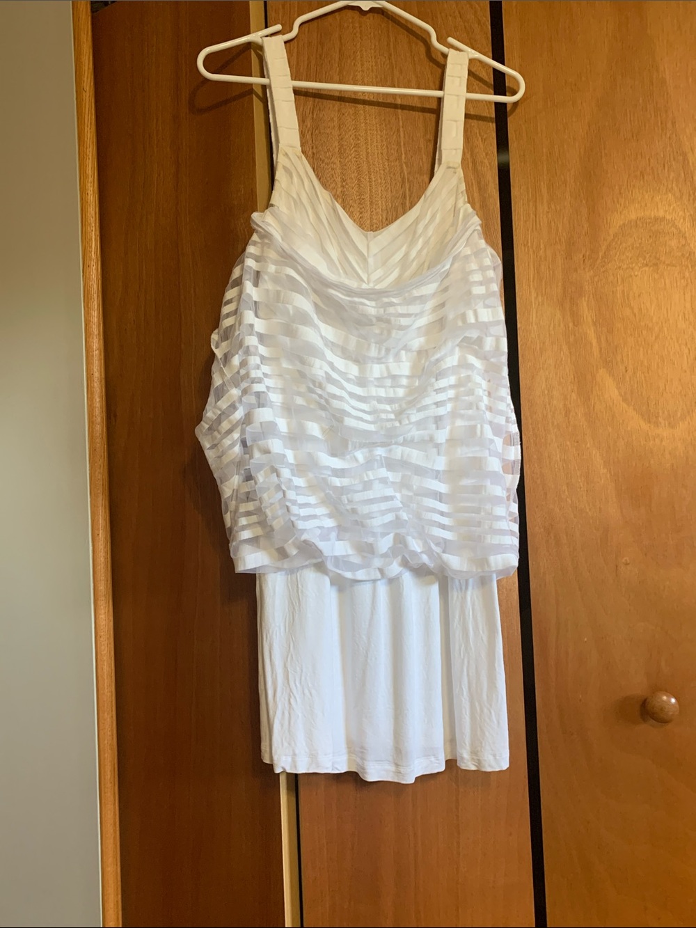 Soma White Sheer Striped V-Neck Maxi Dress - Picture 3 of 4
